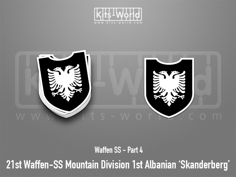Kitsworld SAV Sticker - Waffen SS - 21st Waffen-SS Mountain Division 1st Albanian 'Skand W:83mm x H:100mm 